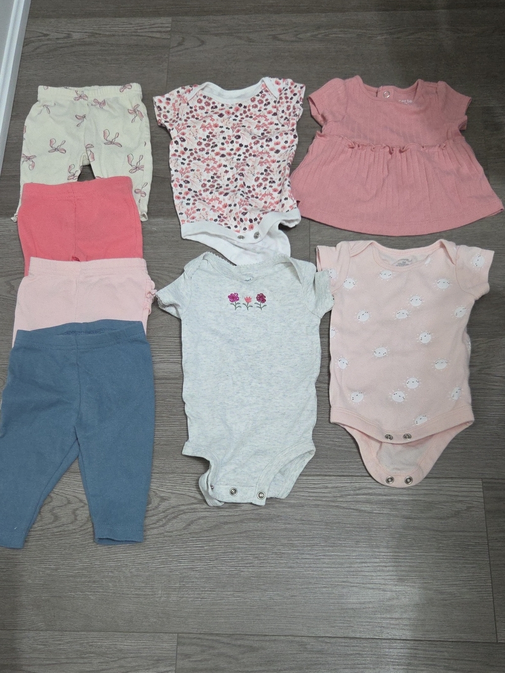 Baby Girls Mixed Pink & Blue Bottoms and Bodysuit Set